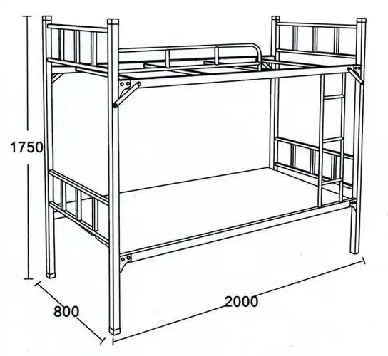 不锈钢方管双层床zy17参数