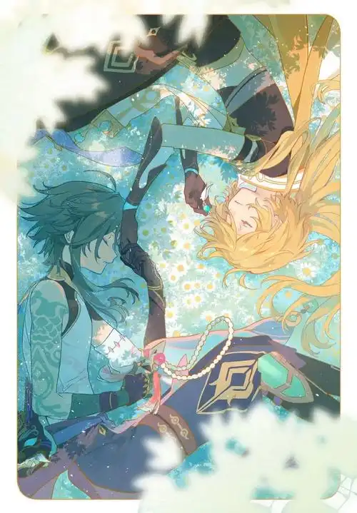 插画师分享|画师ann,魈空原神同人,磕cp速来