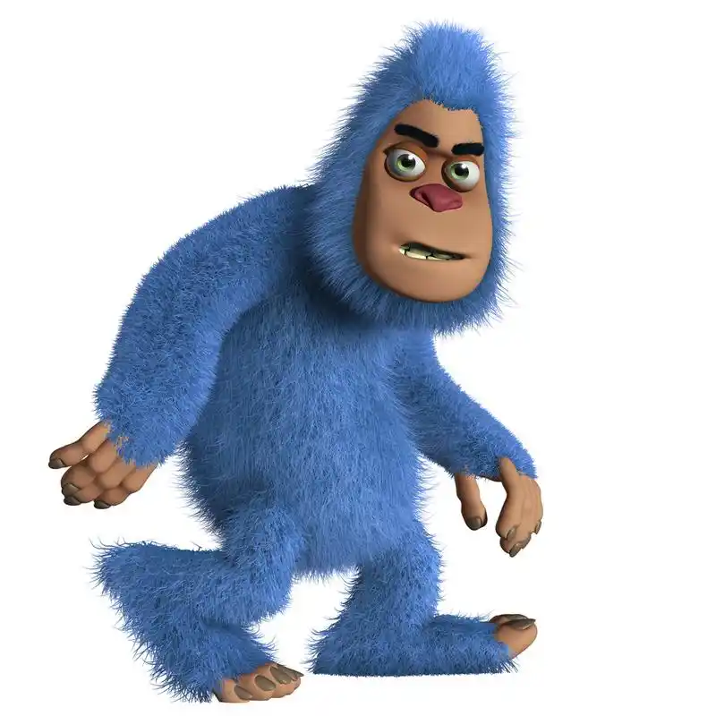 大脚怪,大脚怪,幸福的,孤立的,卡通,丰富多彩的,可爱的,设计,有趣的