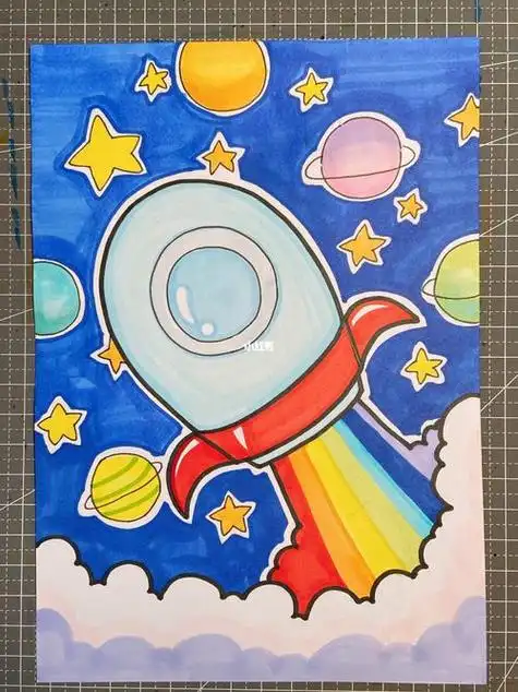宇宙飞船简笔画带颜色宇宙飞船简笔画带颜色幼儿