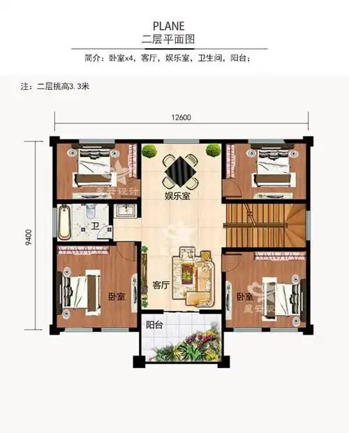 二层现代风格别墅设计效果图两层农村自建建房样图