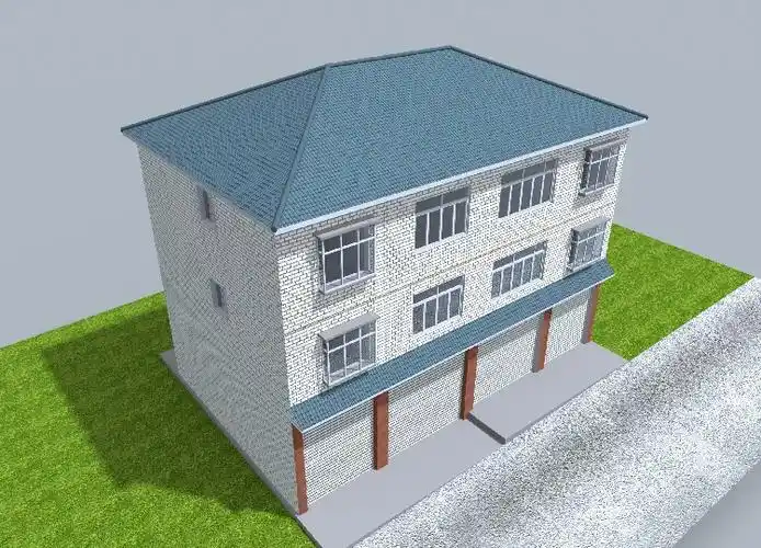 16x10三层实用临街门面新农村自建房建筑施工结构图cad套房效果图