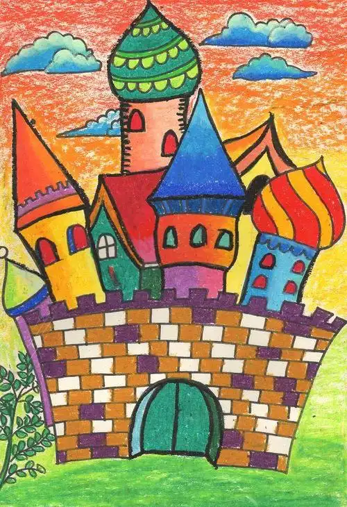 少儿创意美术美丽的城堡孩子们天真而美好的梦想