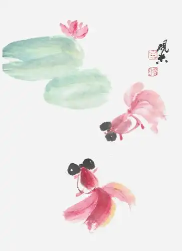 跟黄艳敏学儿童国画一一金鱼 - 美篇