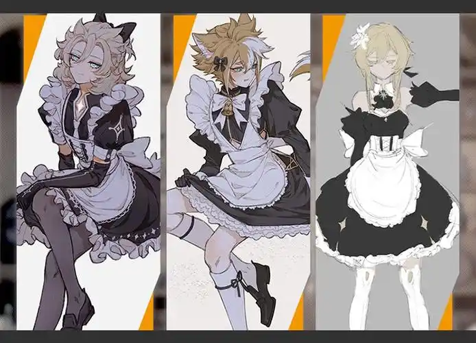 李子键支持鸿星·尔克原神cos服五郎女仆装cosplay动漫服装女装尾巴