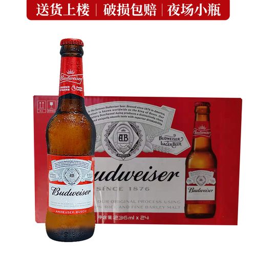 经典美式拉格啤酒 ktv小瓶装黄啤 百威啤酒整箱 小瓶装 236ml 24瓶