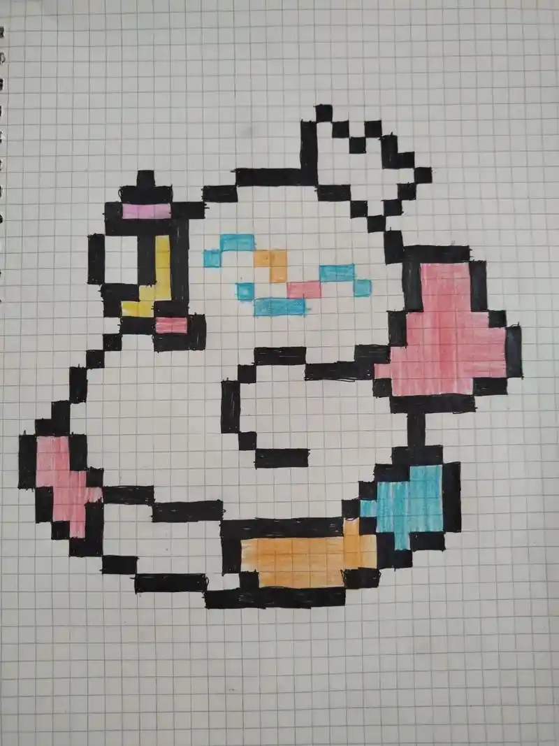 像素画   临摹非原创  b5网格本 5mm格子 3070153 - 抖音