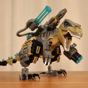匹配乐高积木霸王龙拼装玩具益智力动脑男孩子恐龙变形机器人金刚