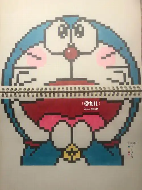 像素画网格画哆啦a梦2
