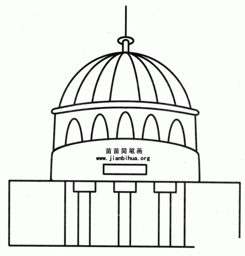 美国白宫简笔画图片教程