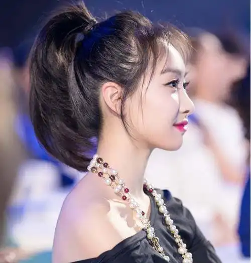 空气刘海 内扣低发马尾