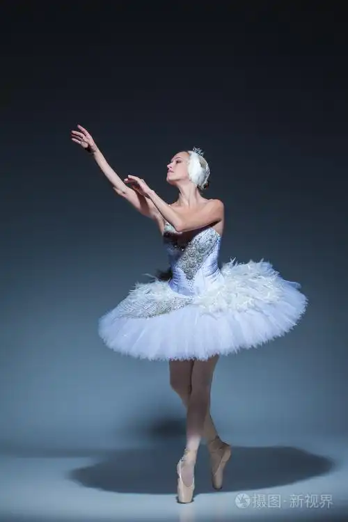 在芭蕾舞途在蓝色背景上的芭蕾舞女演员的肖像