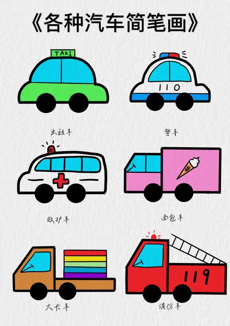 各种小汽车简笔画教程来啦.