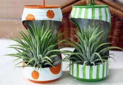 用啤酒易拉罐diy垂吊式手工花盆教程