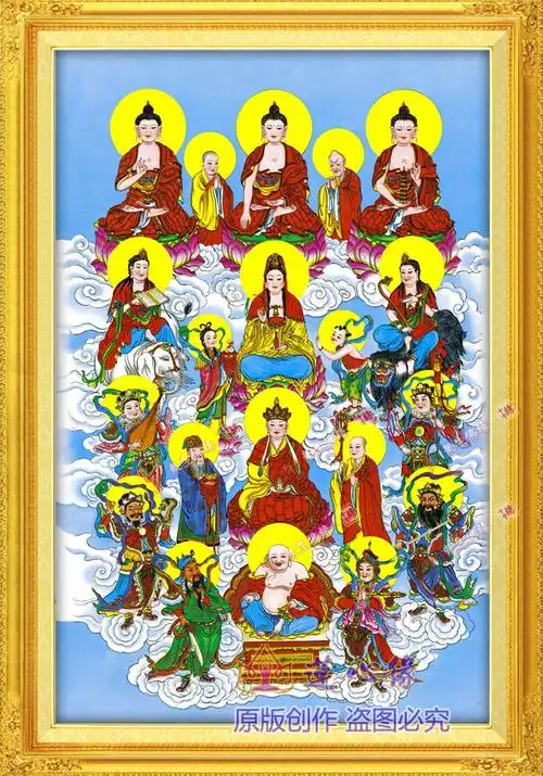 包邮精准印花 西方全佛图 满堂佛 众佛图 万佛诸佛佛教佛像十字绣