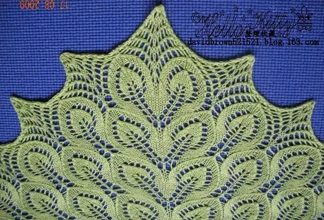 棒针——三角,长披肩——孔雀尾——图解,教程 - hello kitty - 日月