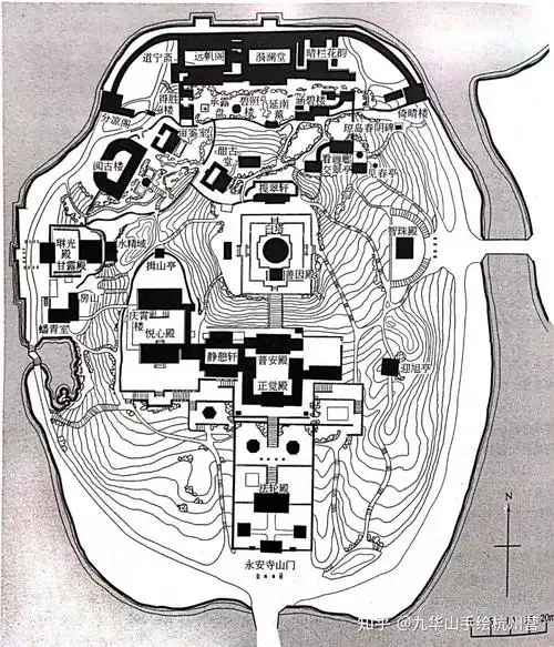 碧桐书院,茹古涵今1-圆明园【3 圆明园】5-谐趣园平面图4-万寿山后山
