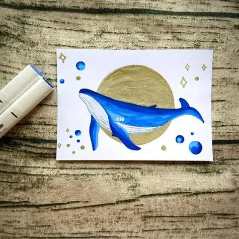 星空简笔画教程浩淼星空简笔画步骤星空鲸鱼简笔画星空简笔画教程