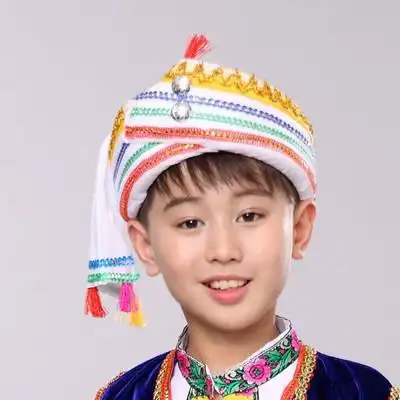 云南少数民族大理白族五朵金花女士头饰舞台舞蹈演出帽子