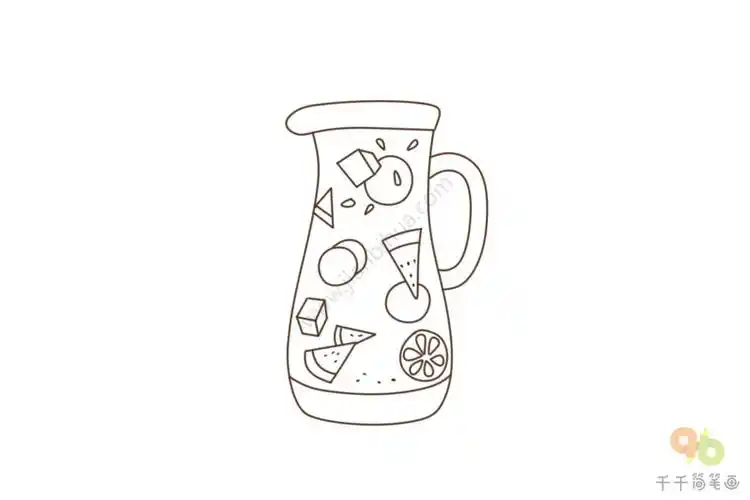 水果青茶简笔画步骤图