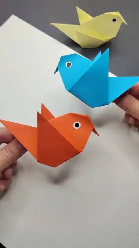 小鸟 "亲子手工 "折纸 "小鸟!