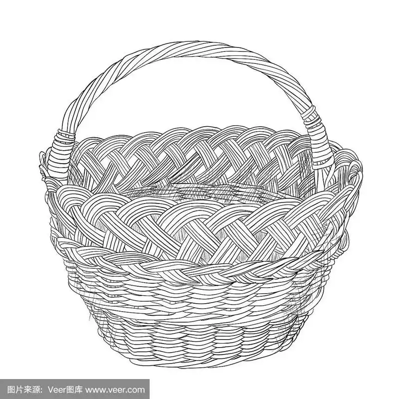 柳条篮子素描