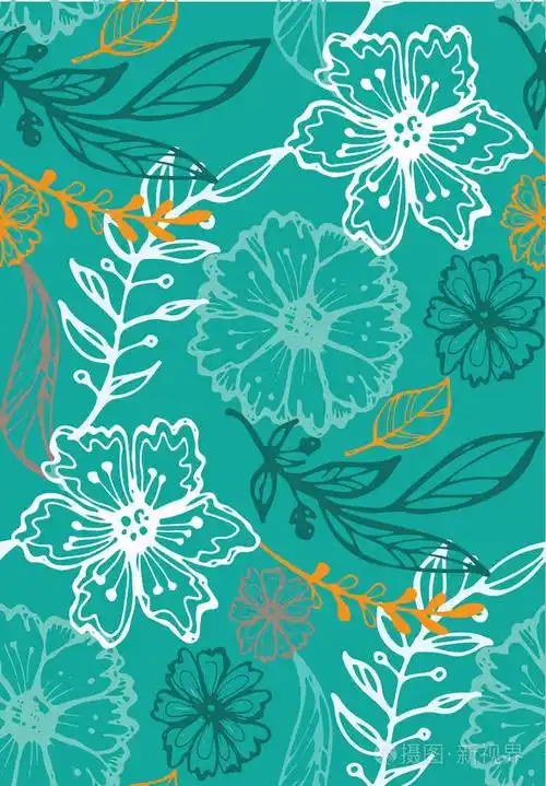 手绘涂鸦花卉图案背景