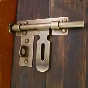 单开门栓仿古纯铜黄铜门锁实木中式老式栓铜锁木门茶楼复古明插销