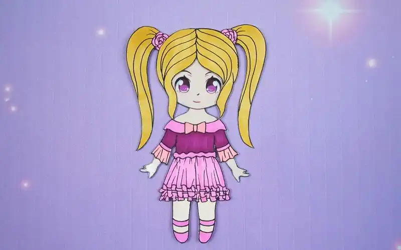 精灵梦叶罗丽手工手绘,卡通纸娃娃莫纱