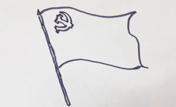 党旗简笔画党旗怎么画图片