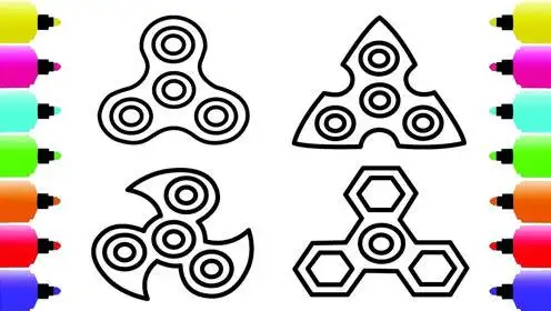 给宝宝画画四个指尖陀螺,宝宝简笔画涂颜色