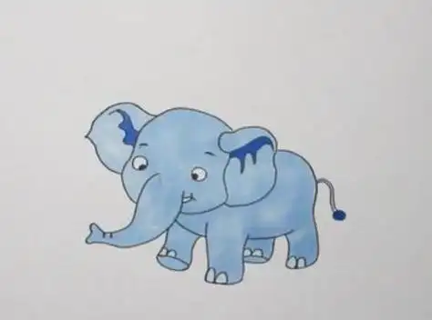 大象简笔画可爱一步一步教学 大象简笔画彩色简单