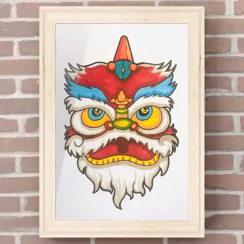 舞狮简笔画.#图文伙伴计划 #简笔画 #画画 #一起学画画 - 抖音