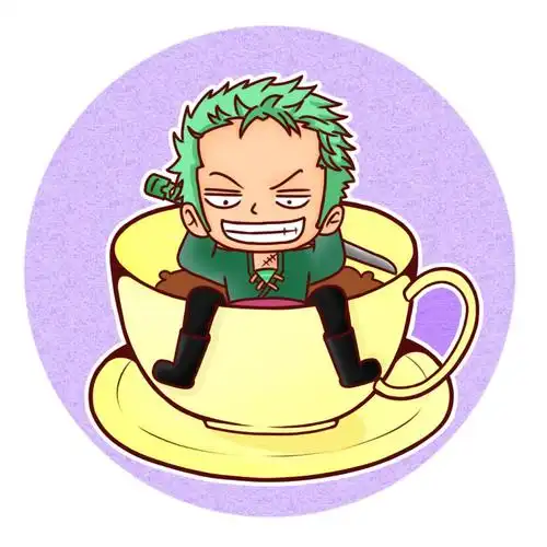 海贼猎人罗罗诺亚索隆坐在咖啡杯里的头像