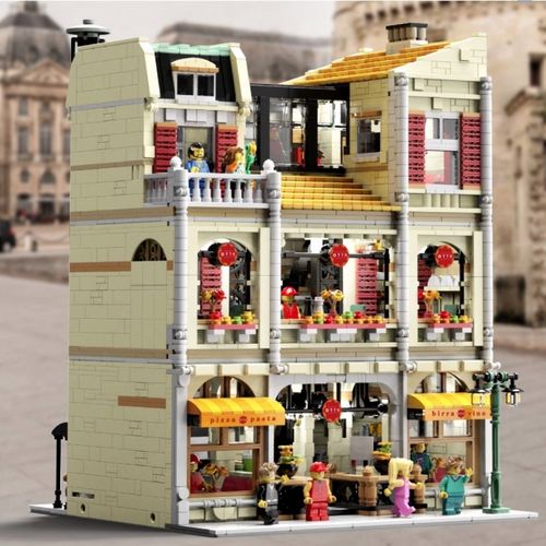 兼容乐高优格moc街景系列披萨店大型高难度拼装积木玩具10202