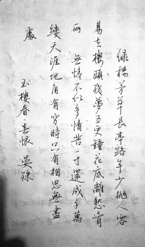 晏殊《玉楼春.春恨》手写钢笔字笔友钢笔书法习作欣赏