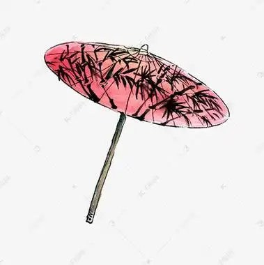 古风伞简笔画 - 简单简笔画