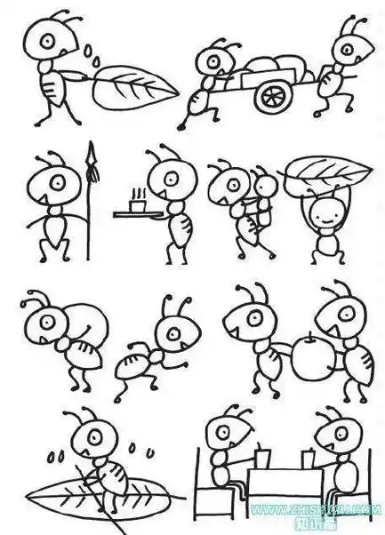 蚂蚁怎么画简笔画图片可爱卡通蚂蚁简笔画图片