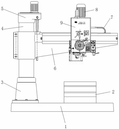 cn209491359u_一种可精控钻深的变频无级调速摇臂钻床有效