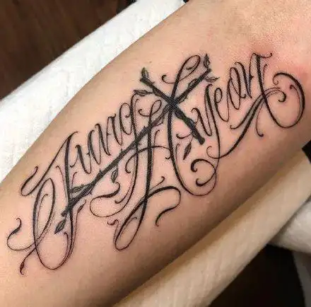 花体字刺青27款欧美花体字纹身作品图案