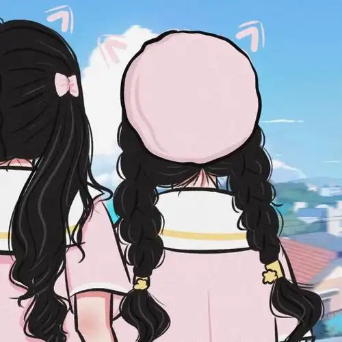 手绘闺蜜头像_小红书