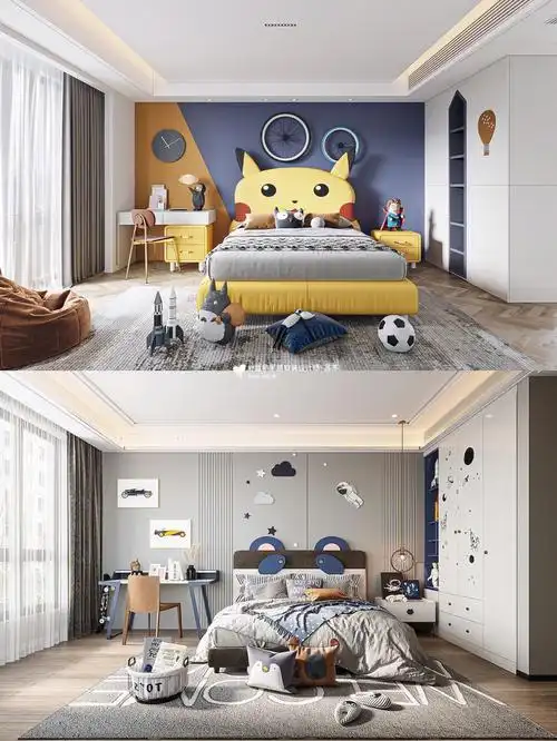 18款超现代风儿童房男孩房蓝色系高颜值