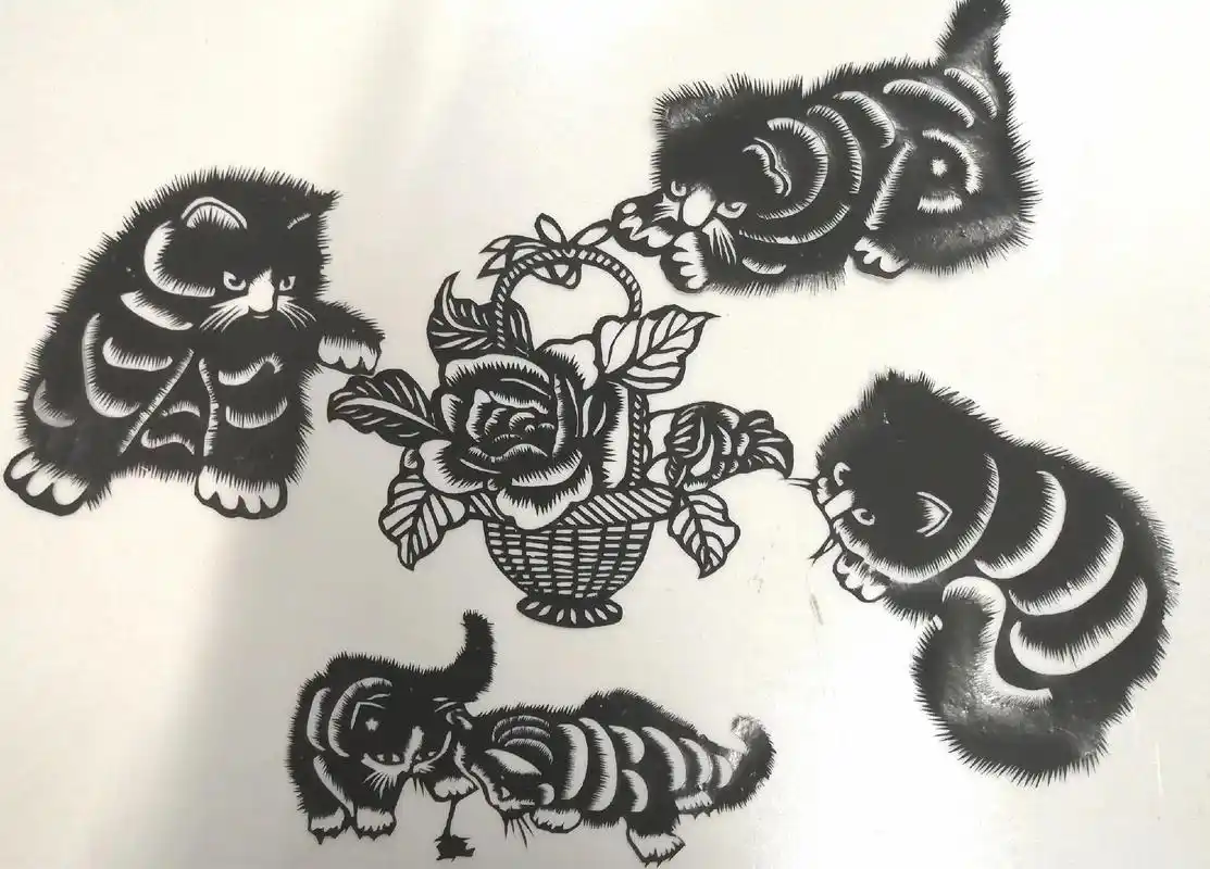 可爱猫咪剪纸组图