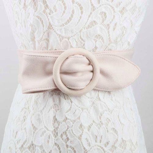 秋冬时尚圆环女士宽腰带百搭装饰配连衣裙带大衣腰封简约通用配带