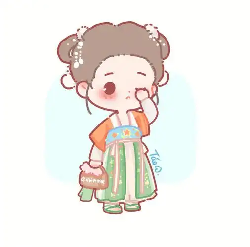 no35ootd每日穿搭汉服q版简笔画附线稿