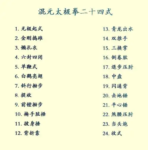 心意混元二十四式太极拳