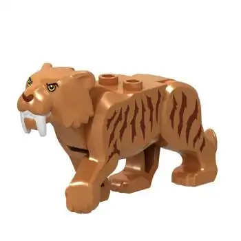 鱼动物我的男女孩积木玩具 褐色 剑齿虎