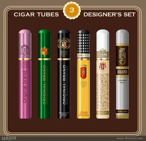 独特造型的雪茄标签矢量素材