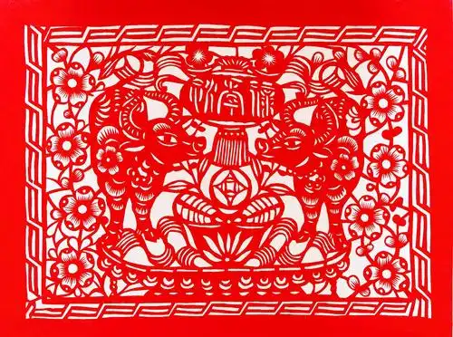 "金牛迎春"2021 阳泉郊区文化馆迎新春剪纸作品展