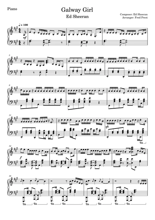 galway girl钢琴谱-ed sheeran-音乐森-虫虫钢琴